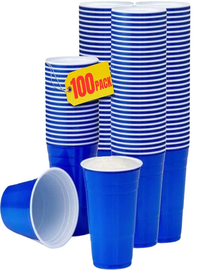 1InTheHome Blue Cups 16 Oz, Disposable Blue Plastic Party Cups (100 pack) - Image 1